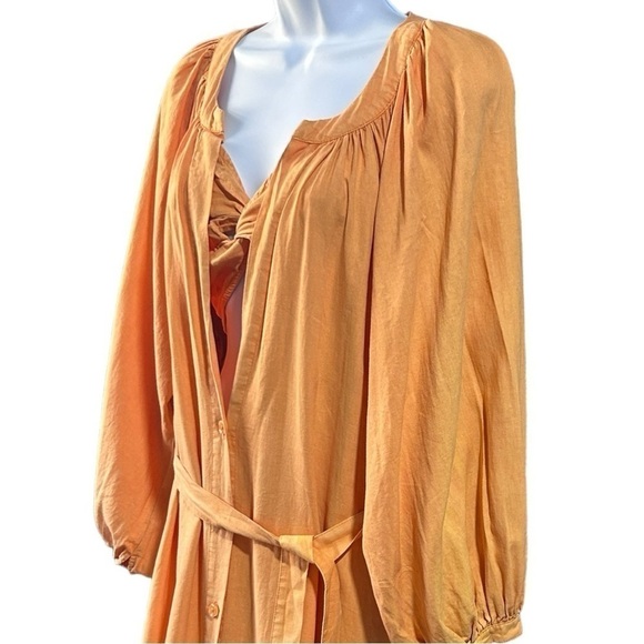 YFB Napa Dress & Bralette Women’s Small Orange Ombré Linen Blend Sundress Set - Picture 8 of 15